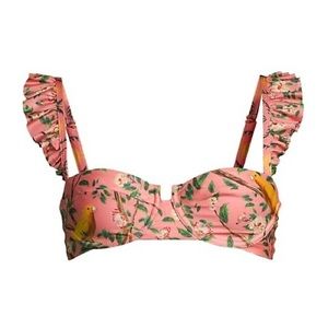Agua by Agua Bendita - Nature Print Ruffle Bikini Top